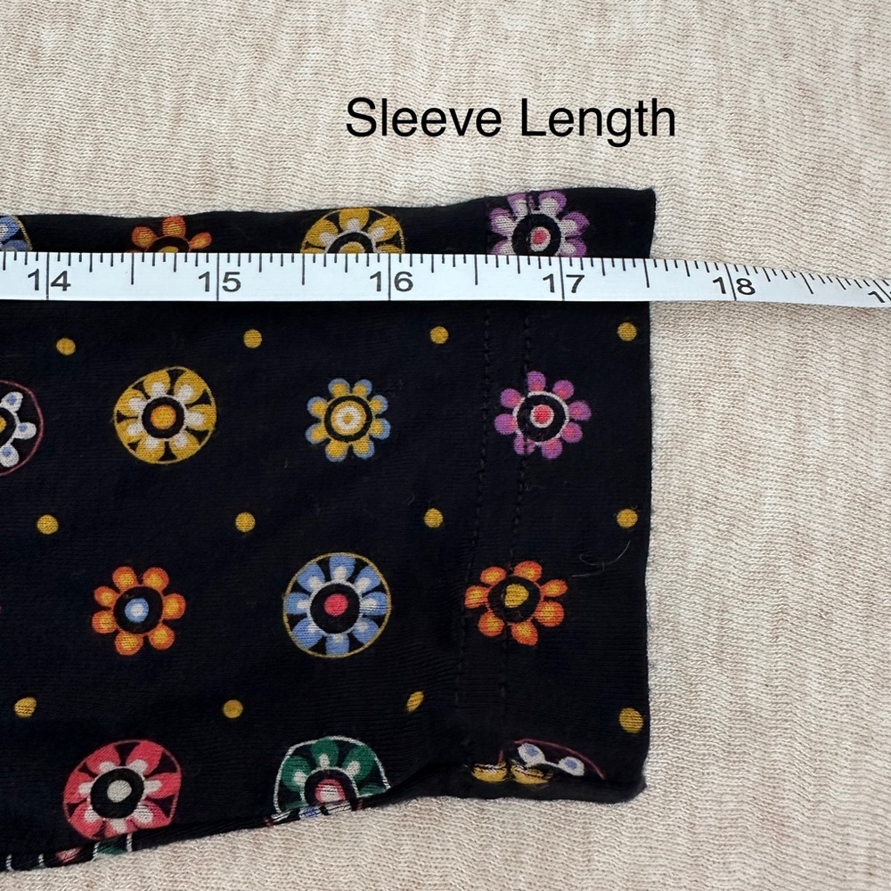 Anthropologie Women’s Maeve Black Floral Rayon 3/4 Sleeve Dress Size XS - Picture 9 of 12